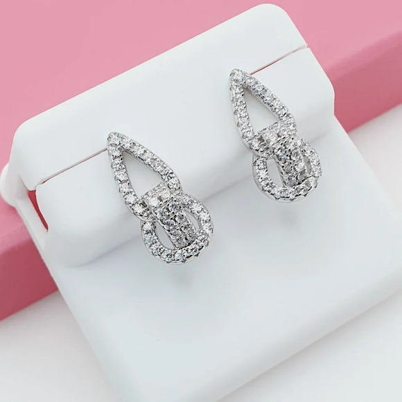 925 Sterling Silver Cubic Zirconia Earrings, U19254710 - Picture 3 of 11